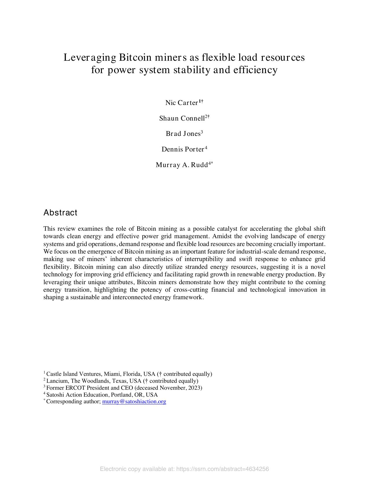 Leveraging Bitcoin Miners for Power System Stability cover
